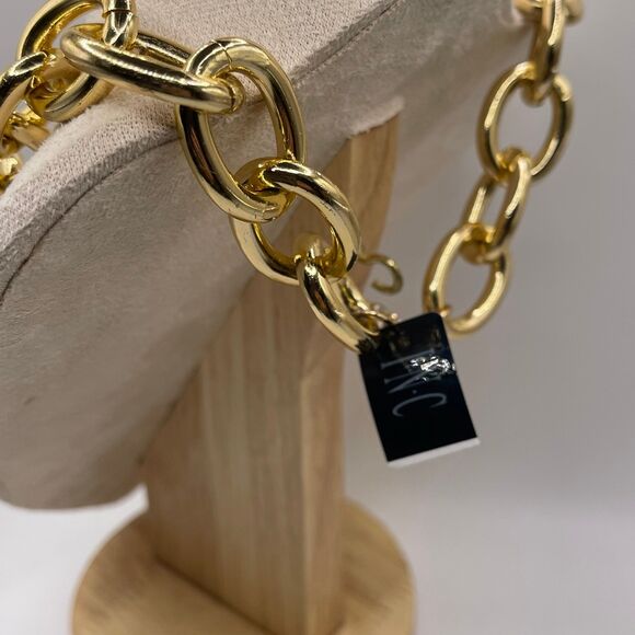 I.N.C. International Concepts Gold Tone Pave Toggle Chain Link 18” Necklace - Picture 3 of 12